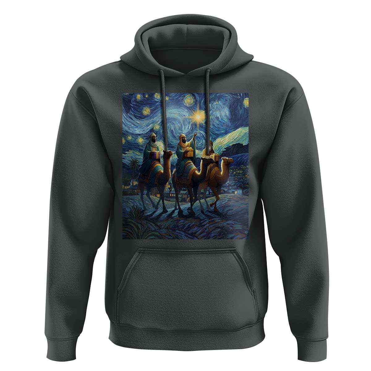 Three Kings Hoodie Nativity Scene Starry Night Christian Christmas - Wonder Print Shop