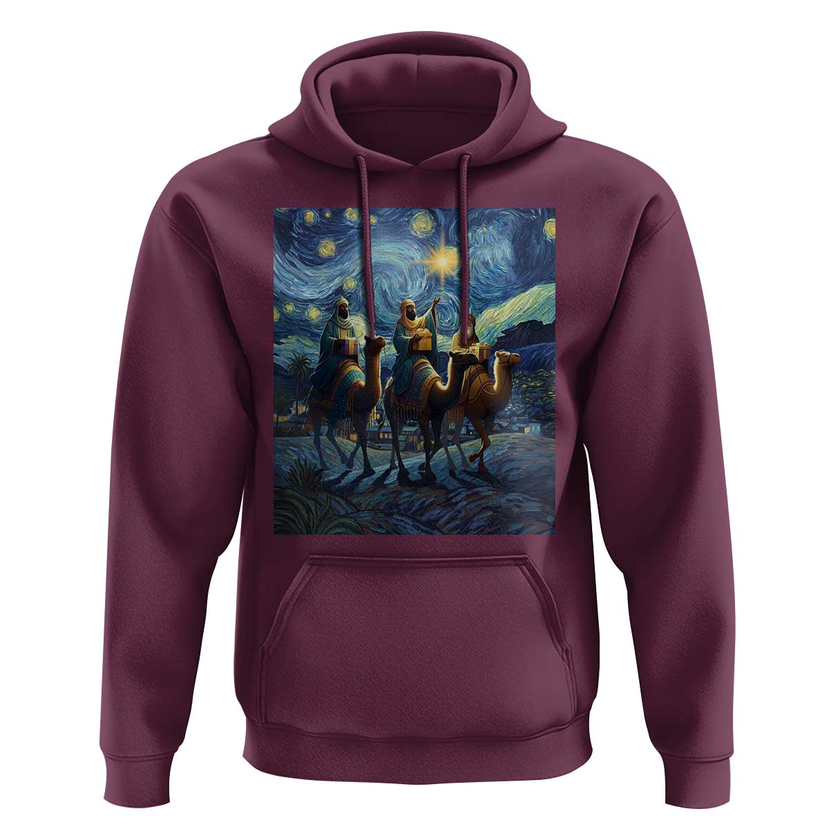 Three Kings Hoodie Nativity Scene Starry Night Christian Christmas - Wonder Print Shop