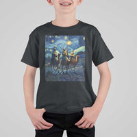 Three Kings T Shirt For Kid Nativity Scene Starry Night Christian Christmas - Wonder Print Shop
