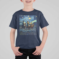 Three Kings T Shirt For Kid Nativity Scene Starry Night Christian Christmas - Wonder Print Shop