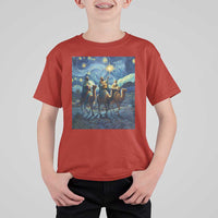 Three Kings T Shirt For Kid Nativity Scene Starry Night Christian Christmas - Wonder Print Shop