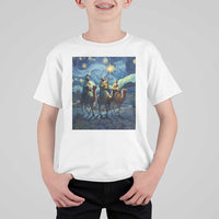 Three Kings T Shirt For Kid Nativity Scene Starry Night Christian Christmas - Wonder Print Shop