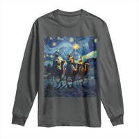 Three Kings Long Sleeve Shirt Nativity Scene Starry Night Christian Christmas - Wonder Print Shop