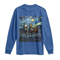Three Kings Long Sleeve Shirt Nativity Scene Starry Night Christian Christmas - Wonder Print Shop