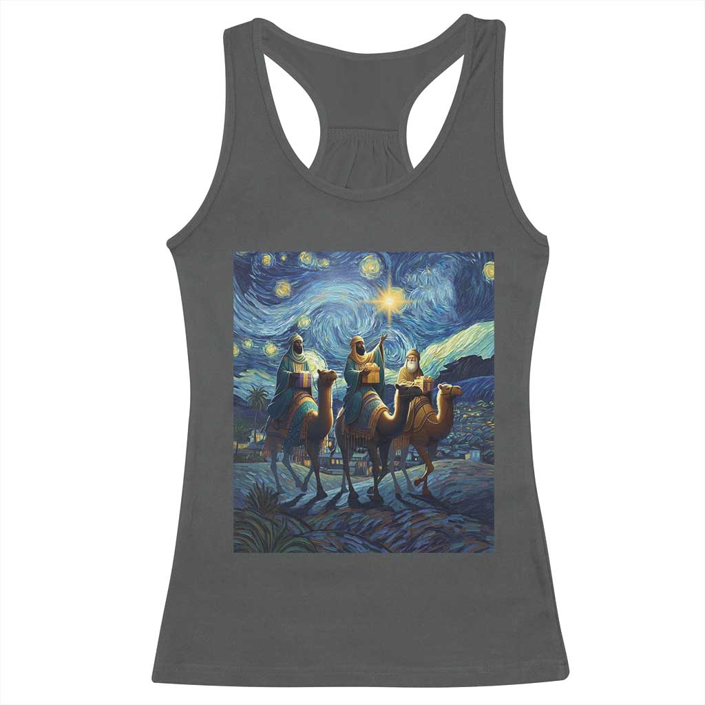 Three Kings Racerback Tank Top Nativity Scene Starry Night Christian Christmas - Wonder Print Shop