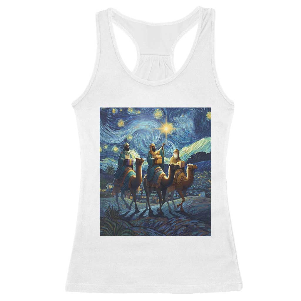 Three Kings Racerback Tank Top Nativity Scene Starry Night Christian Christmas - Wonder Print Shop