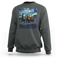 Three Kings Sweatshirt Nativity Scene Starry Night Christian Christmas - Wonder Print Shop