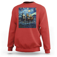 Three Kings Sweatshirt Nativity Scene Starry Night Christian Christmas - Wonder Print Shop