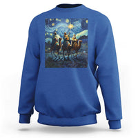 Three Kings Sweatshirt Nativity Scene Starry Night Christian Christmas - Wonder Print Shop