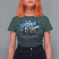 Three Kings T Shirt For Women Nativity Scene Starry Night Christian Christmas - Wonder Print Shop