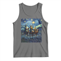 Three Kings Tank Top Nativity Scene Starry Night Christian Christmas - Wonder Print Shop