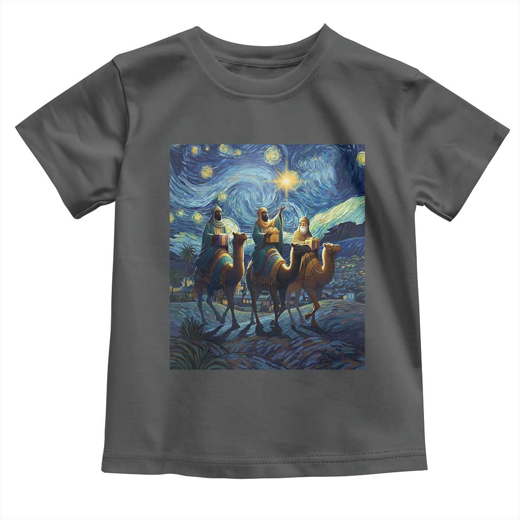 Three Kings Toddler T Shirt Nativity Scene Starry Night Christian Christmas - Wonder Print Shop
