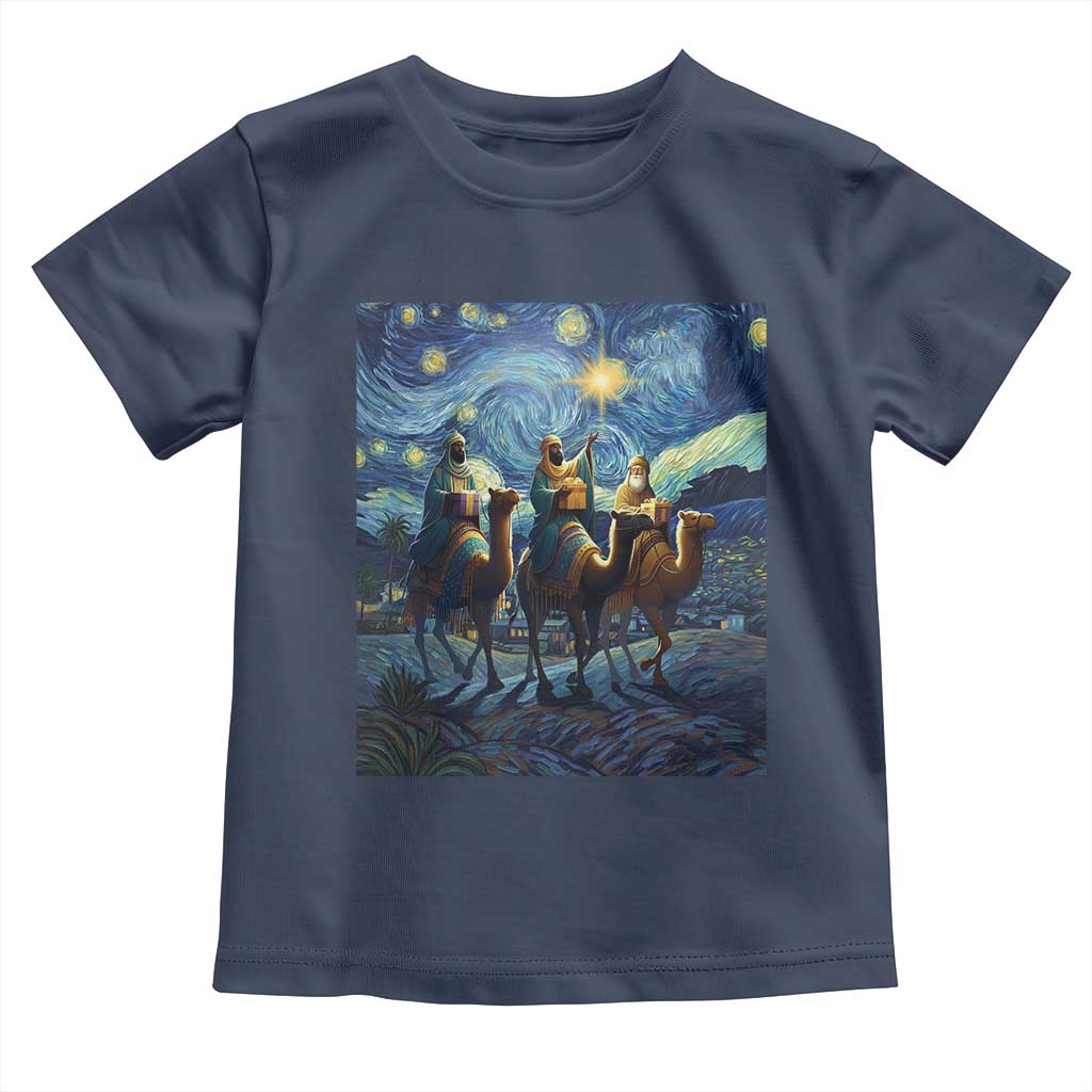 Three Kings Toddler T Shirt Nativity Scene Starry Night Christian Christmas - Wonder Print Shop