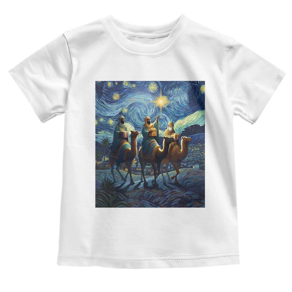 Three Kings Toddler T Shirt Nativity Scene Starry Night Christian Christmas - Wonder Print Shop