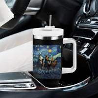Three Kings Tumbler With Handle Nativity Scene Starry Night Christian Christmas - Wonder Print Shop
