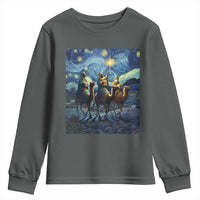 Three Kings Youth Sweatshirt Nativity Scene Starry Night Christian Christmas - Wonder Print Shop