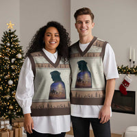Three Wise Men Nativity Scene V-Neck Knit Sweater Vest Christian Jesus Faith - Wonder Print Shop