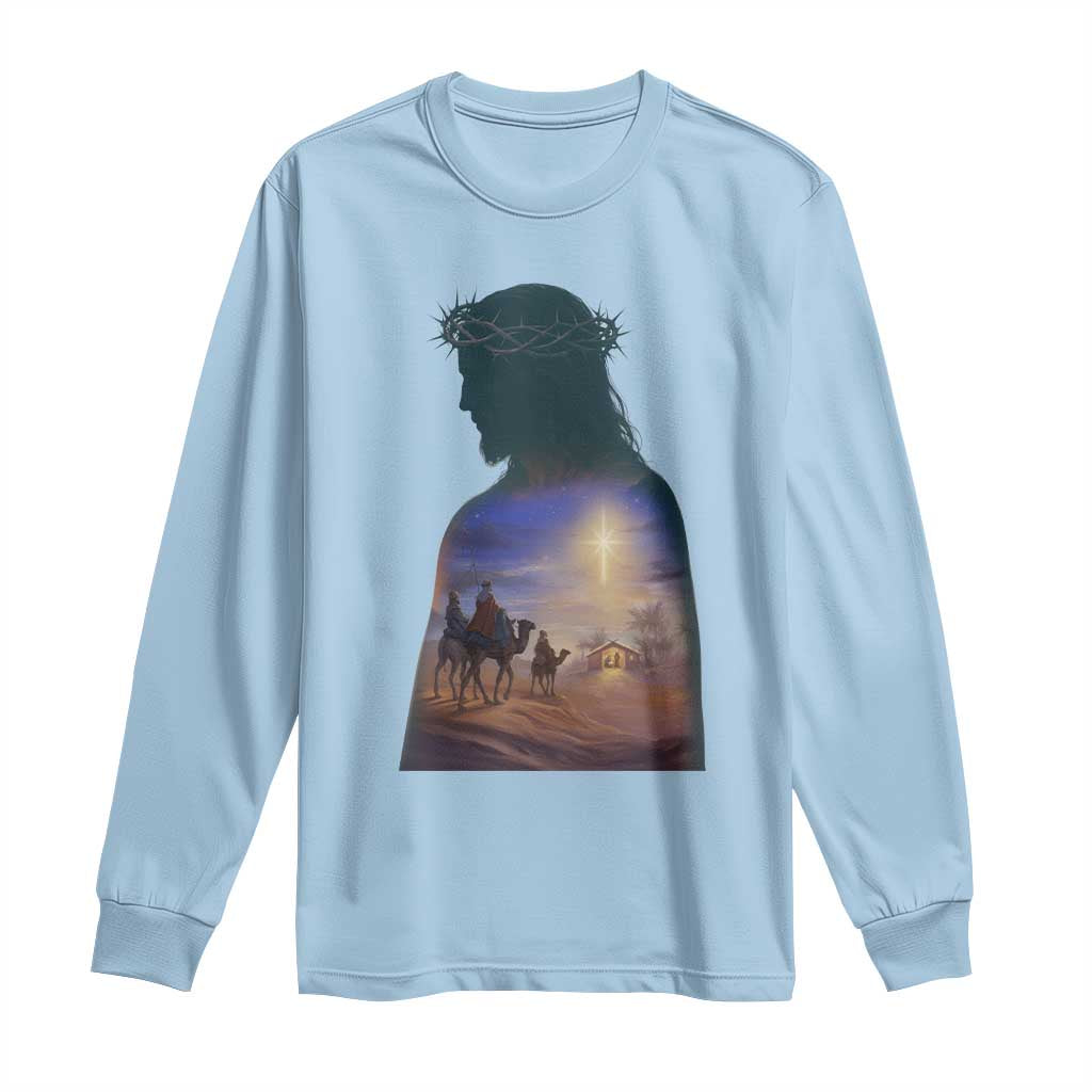 Three Wise Men Nativity Scene Long Sleeve Shirt Christian Jesus Faith - Wonder Print Shop