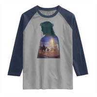 Three Wise Men Nativity Scene Raglan Shirt Christian Jesus Faith - Wonder Print Shop