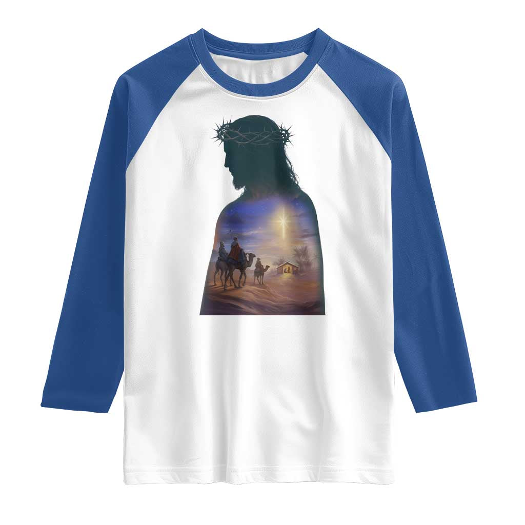 Three Wise Men Nativity Scene Raglan Shirt Christian Jesus Faith - Wonder Print Shop