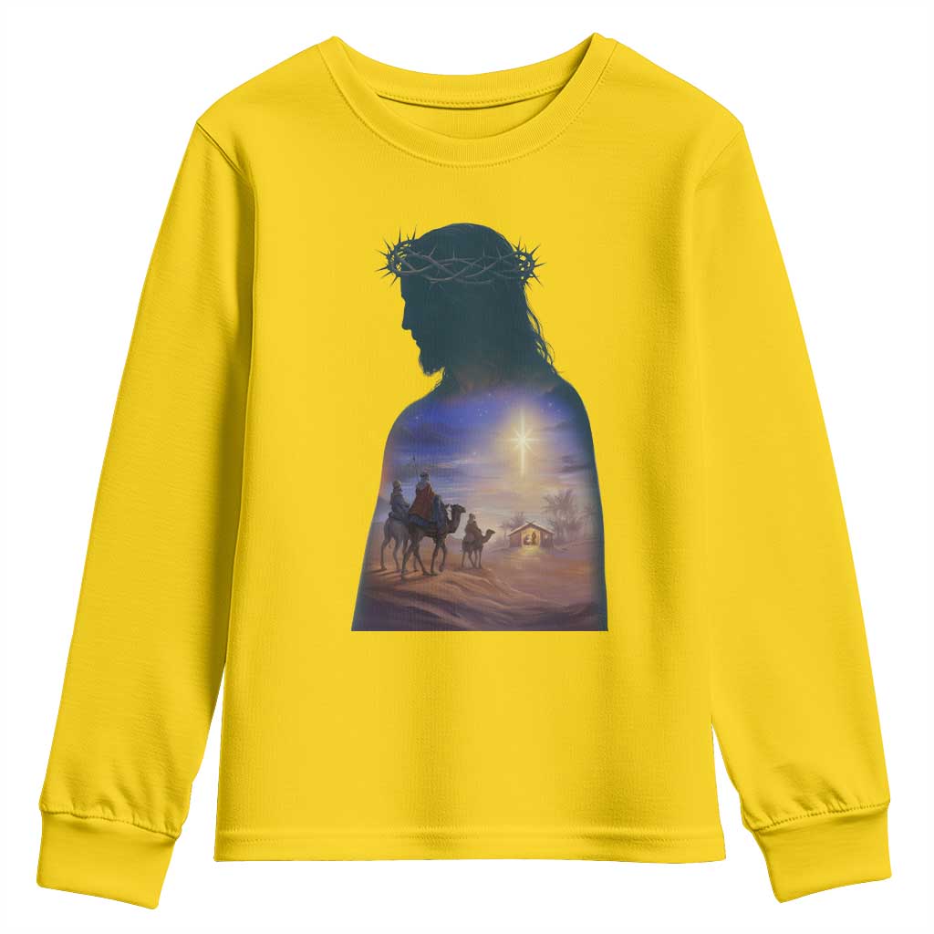 Three Wise Men Nativity Scene Youth Sweatshirt Christian Jesus Faith - Wonder Print Shop