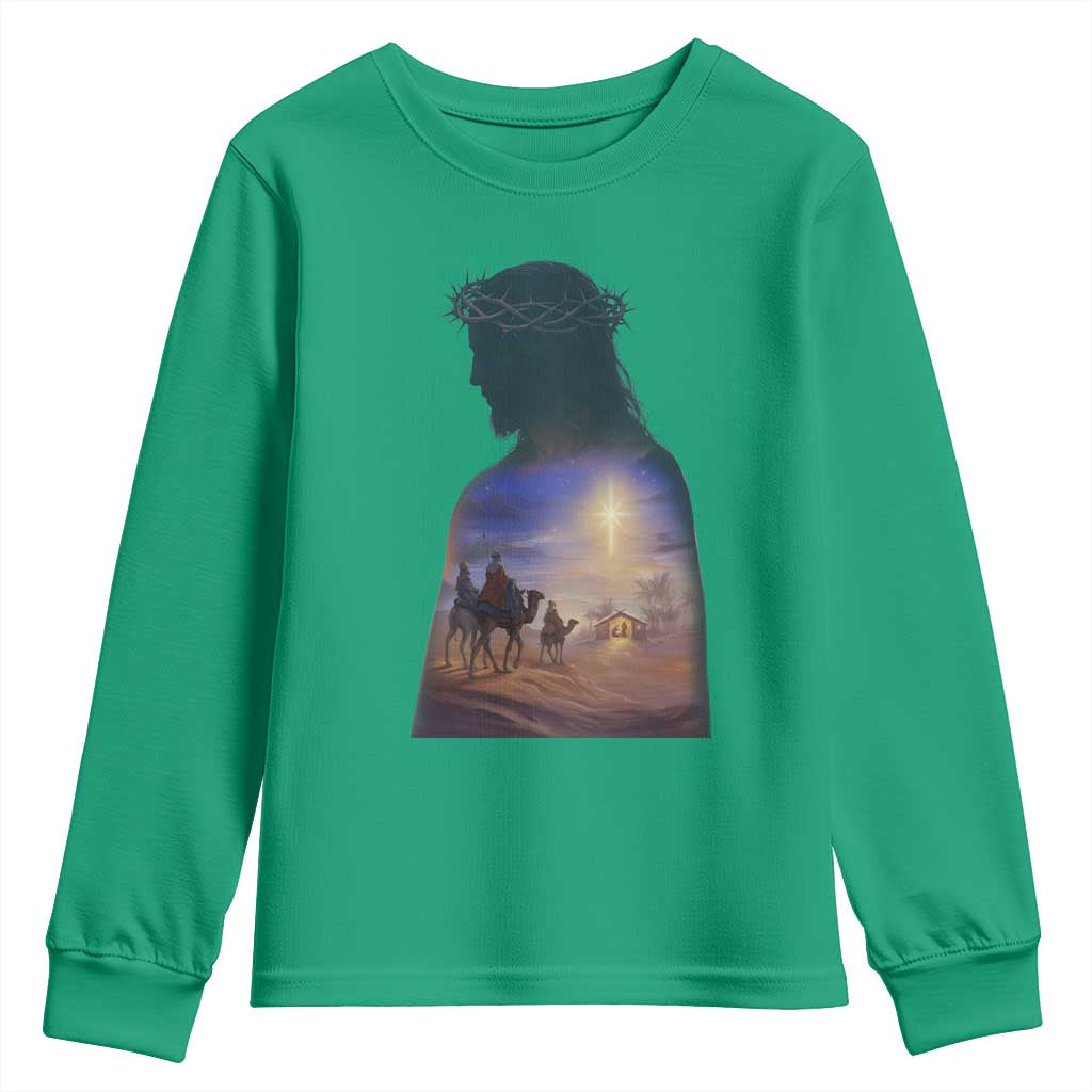 Three Wise Men Nativity Scene Youth Sweatshirt Christian Jesus Faith - Wonder Print Shop