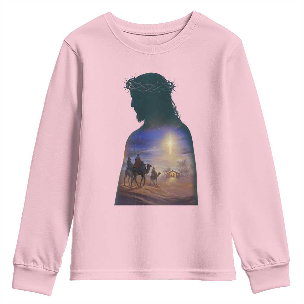 Three Wise Men Nativity Scene Youth Sweatshirt Christian Jesus Faith - Wonder Print Shop