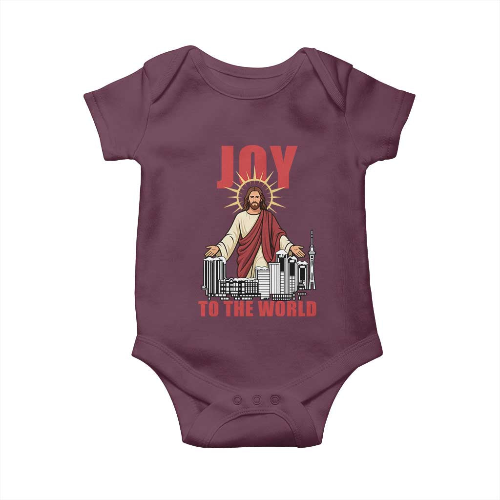 Jesus Christmas Baby Onesie Joy To The World Christian - Wonder Print Shop