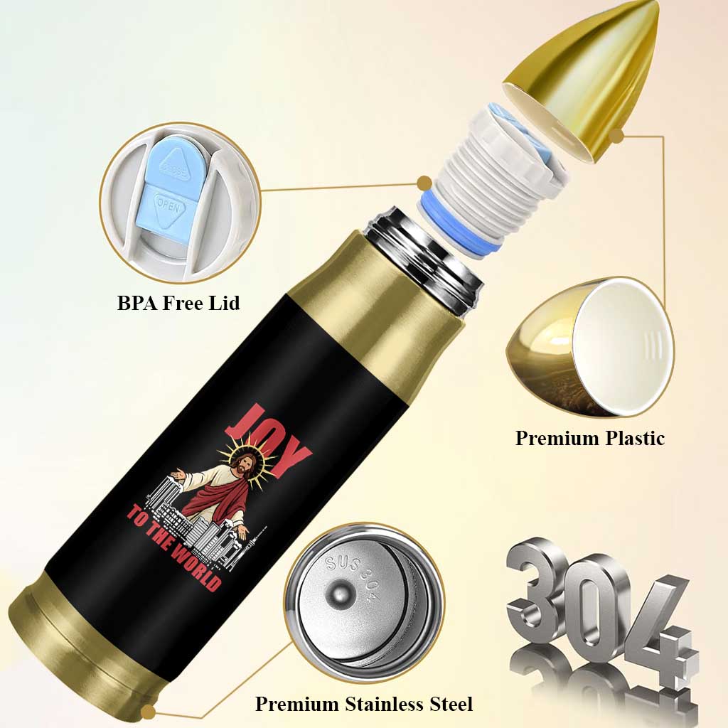 Jesus Christmas Bullet Tumbler Joy To The World Christian - Wonder Print Shop