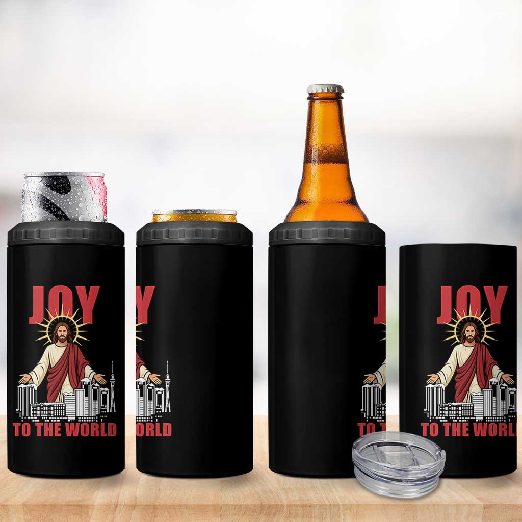 Jesus Christmas 4 in 1 Can Cooler Tumbler Joy To The World Christian - Wonder Print Shop