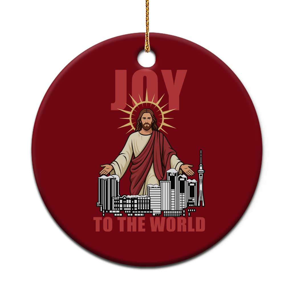Jesus Xmas Ceramic Ornament Joy To The World Christian - Wonder Print Shop