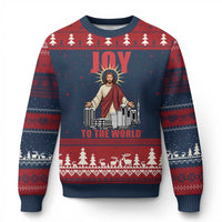 Jesus Xmas Ugly Christmas Sweater Joy To The World Christian - Wonder Print Shop