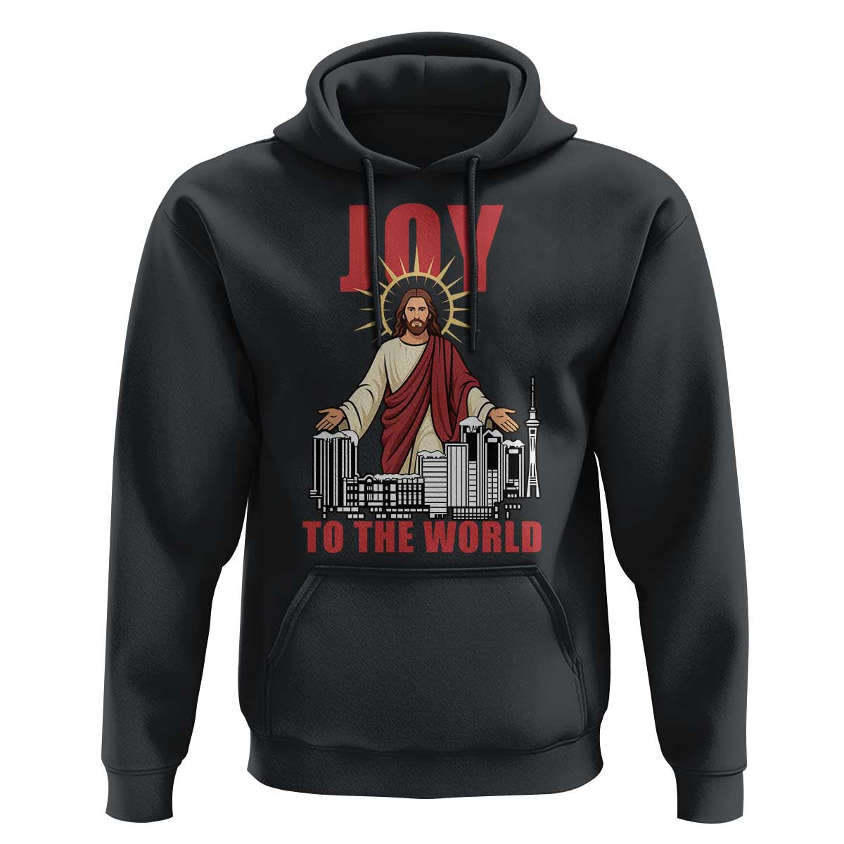 Jesus Christmas Hoodie Joy To The World Christian - Wonder Print Shop