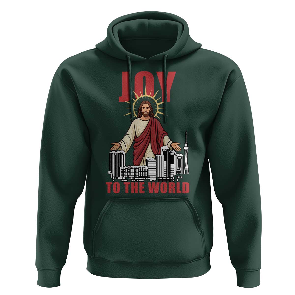 Jesus Christmas Hoodie Joy To The World Christian - Wonder Print Shop