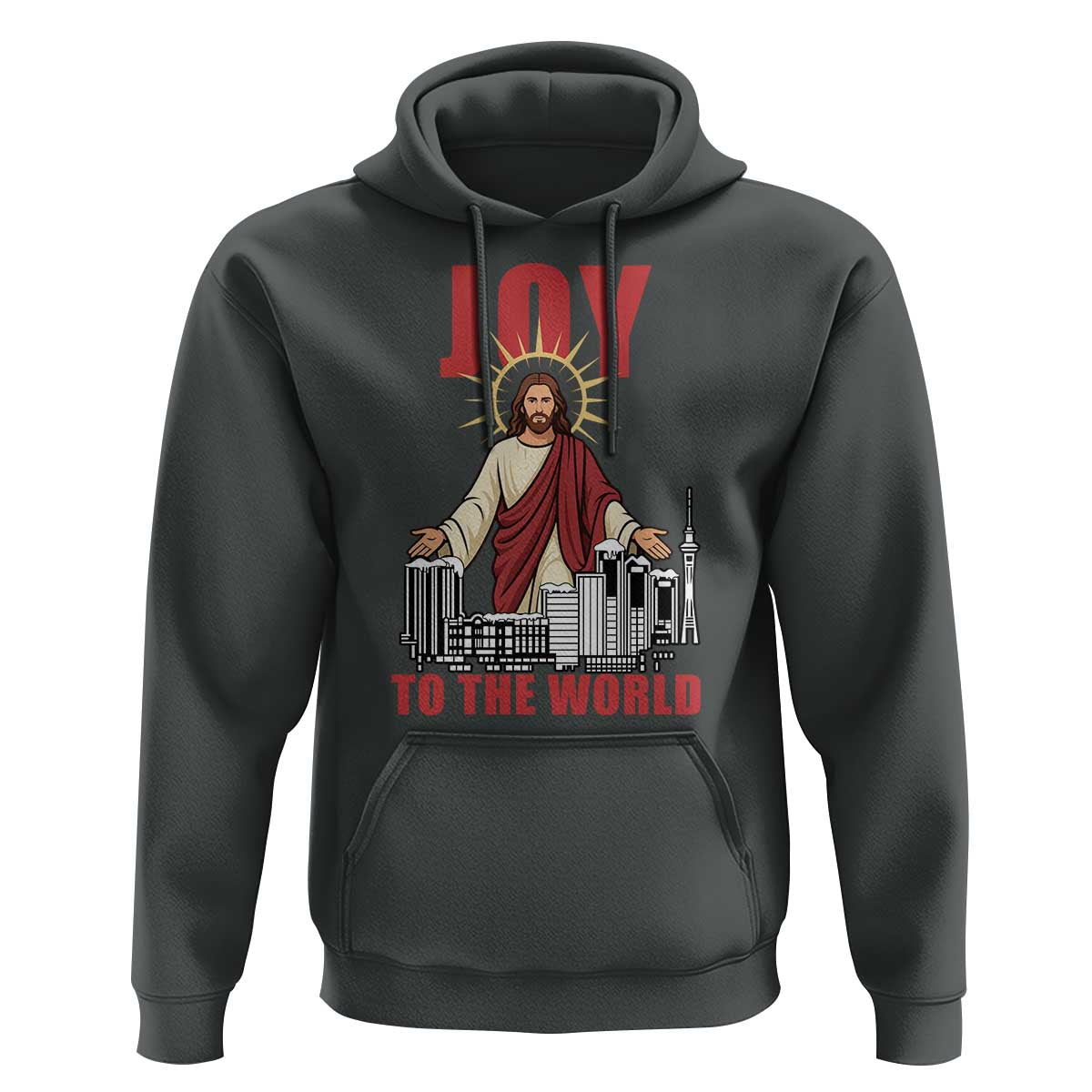 Jesus Christmas Hoodie Joy To The World Christian - Wonder Print Shop