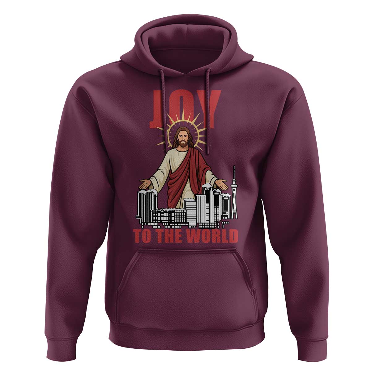 Jesus Christmas Hoodie Joy To The World Christian - Wonder Print Shop