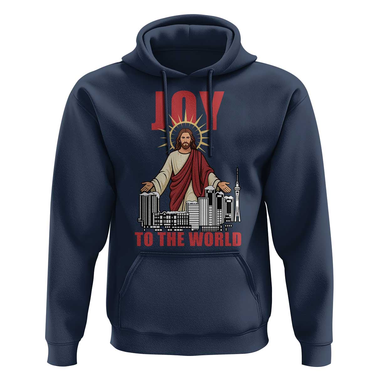 Jesus Christmas Hoodie Joy To The World Christian - Wonder Print Shop
