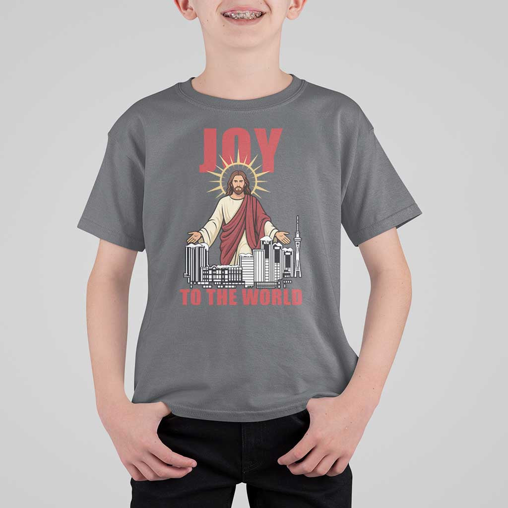 Jesus Christmas T Shirt For Kid Joy To The World Christian - Wonder Print Shop