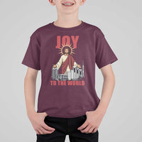 Jesus Christmas T Shirt For Kid Joy To The World Christian - Wonder Print Shop
