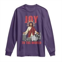 Jesus Christmas Long Sleeve Shirt Joy To The World Christian - Wonder Print Shop