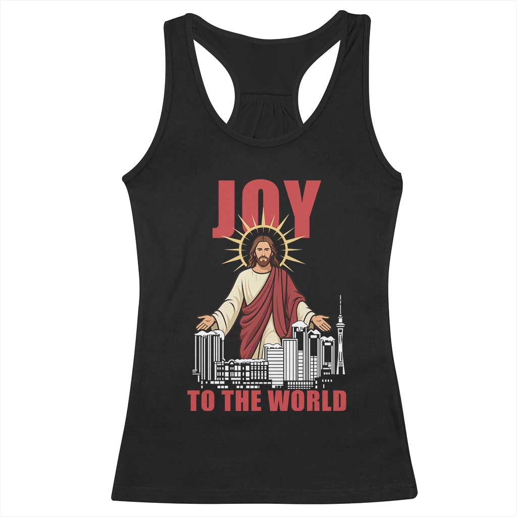 Jesus Christmas Racerback Tank Top Joy To The World Christian - Wonder Print Shop