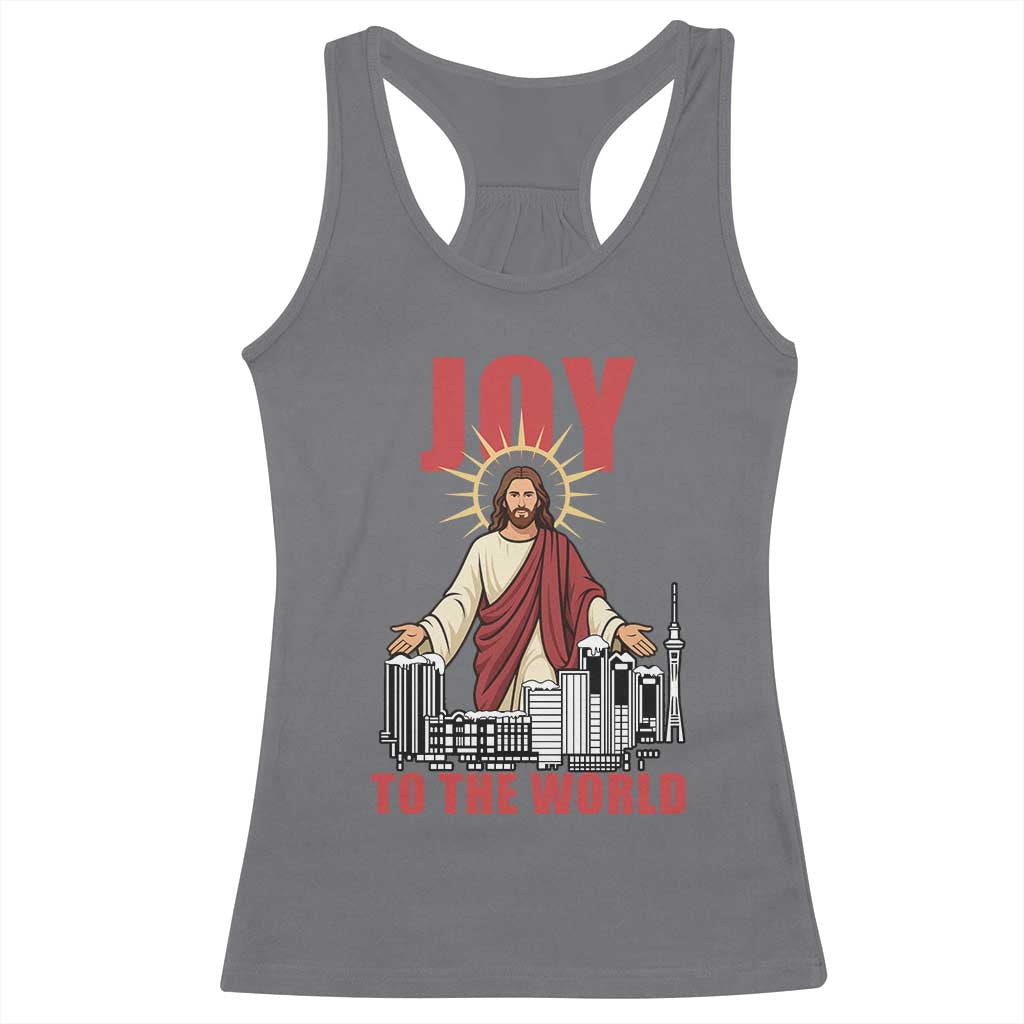 Jesus Christmas Racerback Tank Top Joy To The World Christian - Wonder Print Shop
