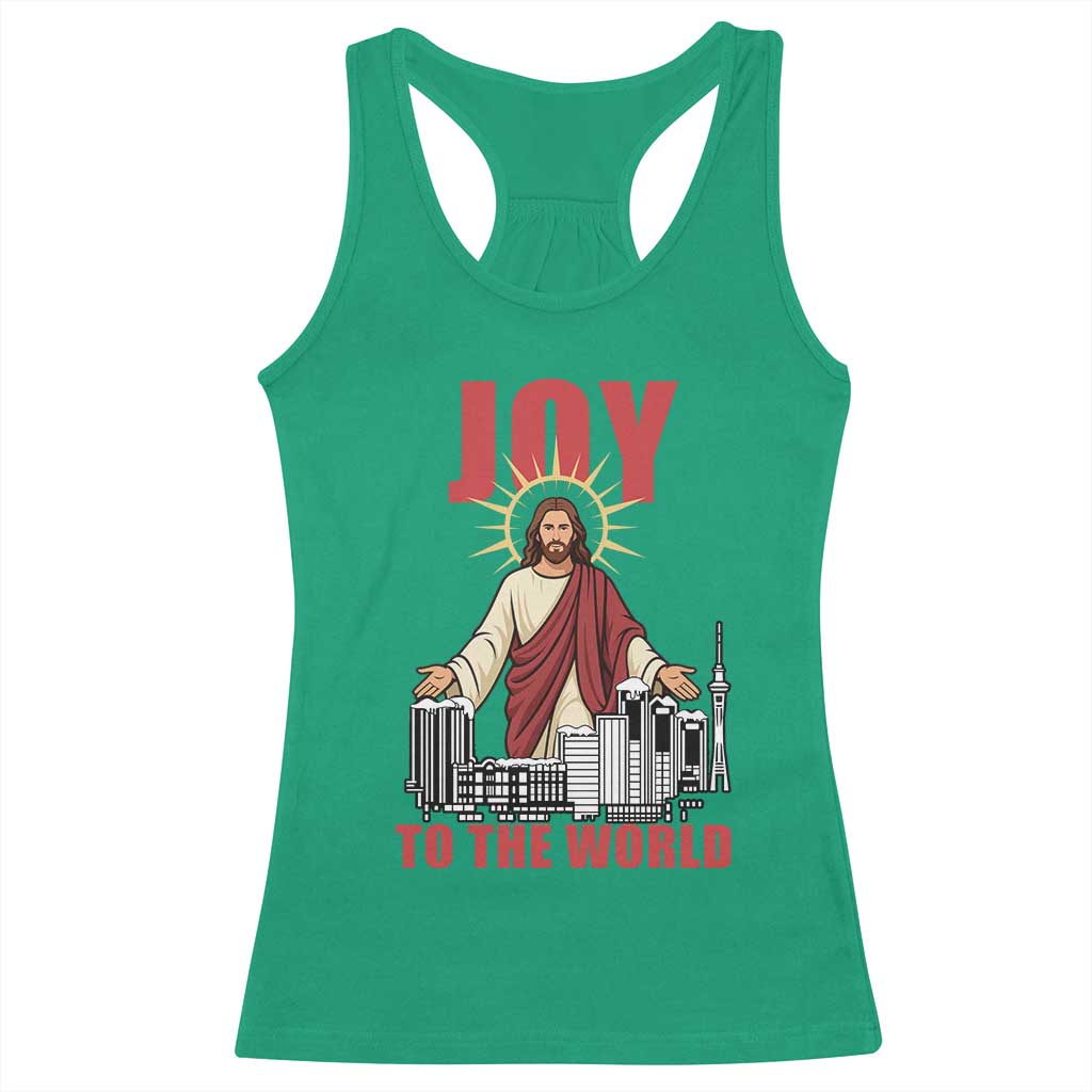 Jesus Christmas Racerback Tank Top Joy To The World Christian - Wonder Print Shop