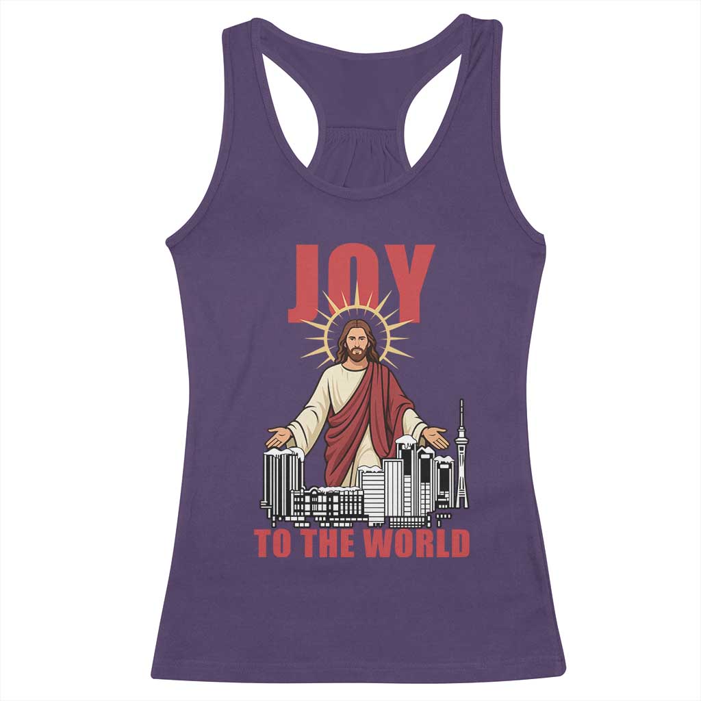 Jesus Christmas Racerback Tank Top Joy To The World Christian - Wonder Print Shop