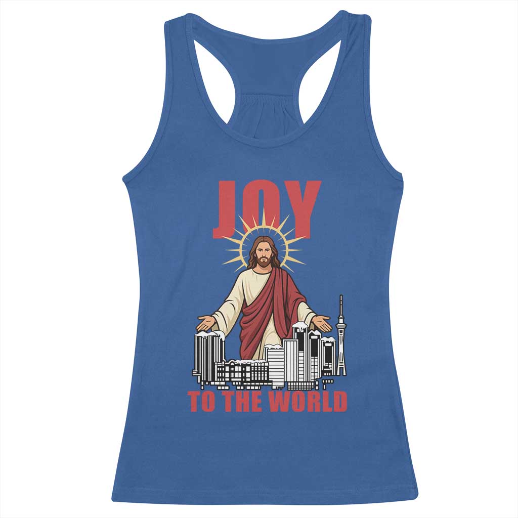 Jesus Christmas Racerback Tank Top Joy To The World Christian - Wonder Print Shop