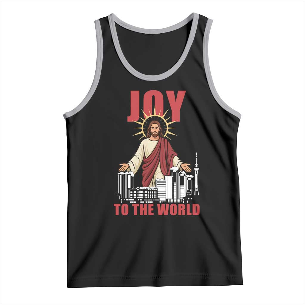 Jesus Christmas Tank Top Joy To The World Christian - Wonder Print Shop