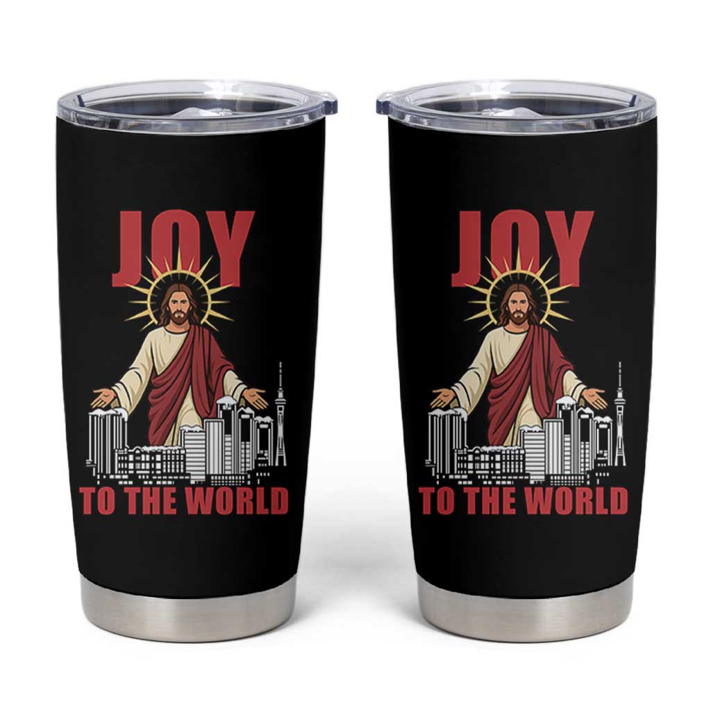 Jesus Christmas Tumbler Cup Joy To The World Christian - Wonder Print Shop