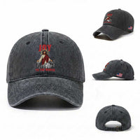 Jesus Christmas Washed Cotton Baseball Cap Joy To The World Christian