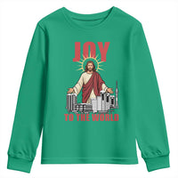 Jesus Christmas Youth Sweatshirt Joy To The World Christian - Wonder Print Shop