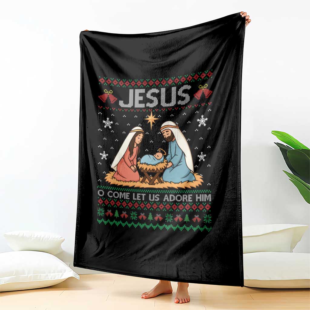 Nativity Scene Christmas Throw Blanket Baby Jesus Christian Xmas - Wonder Print Shop